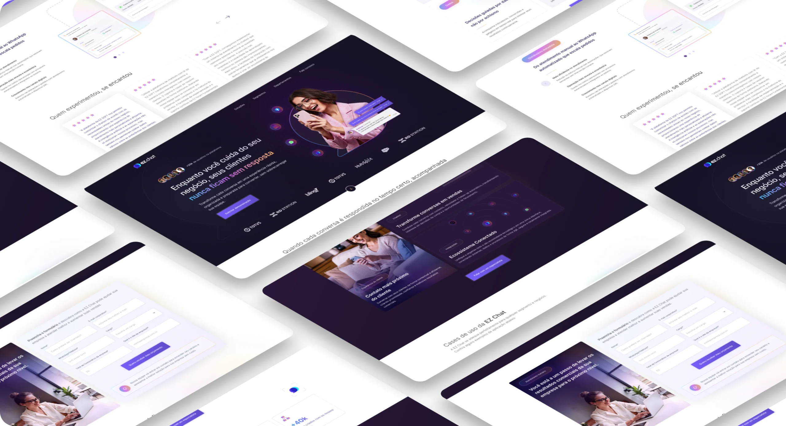 Telas do site do projeto EZ Chat