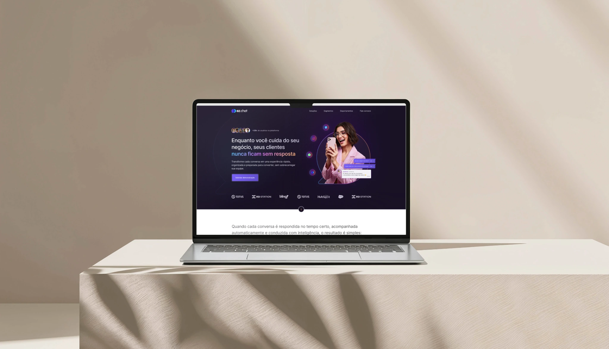 EZ Chat: telas do site (2/5)